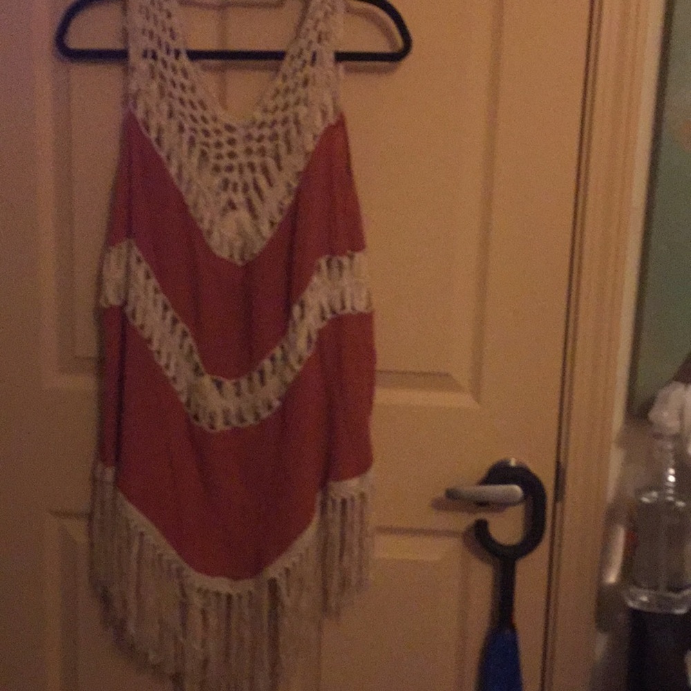 Macrame copper blouse.